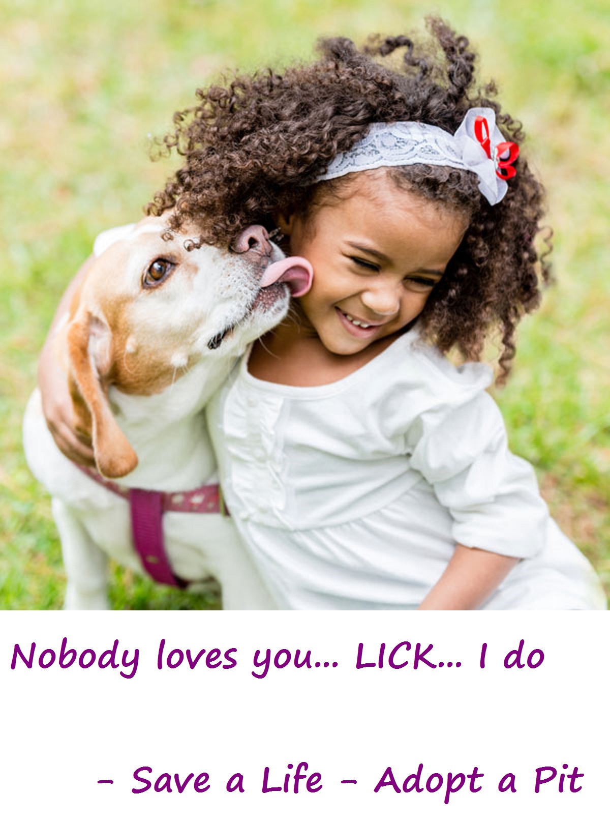 Nobody loves you... LICK... I do Save a Life - Adopt a Pit